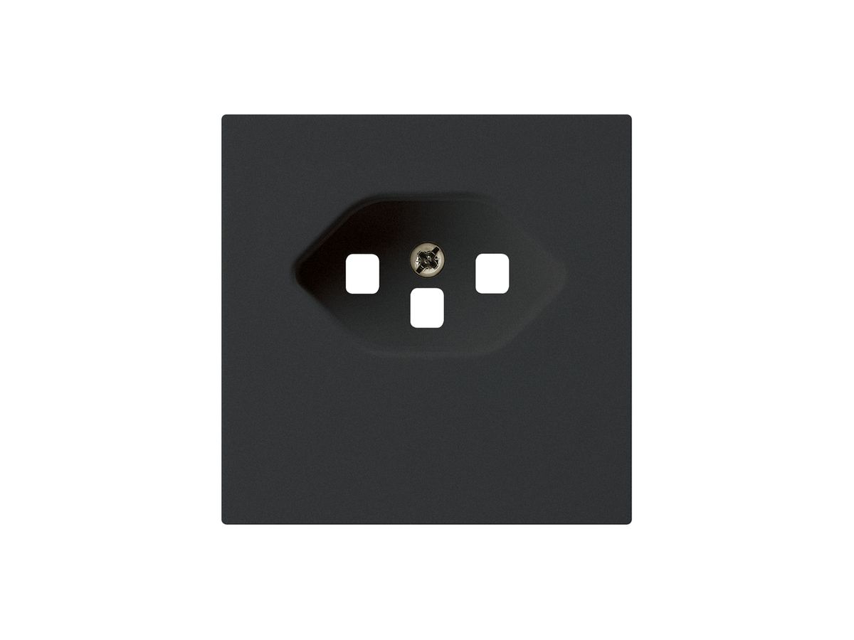 Frontplatte kallysto T23 schwarz 60×60 für Steckdose Schraubklemme