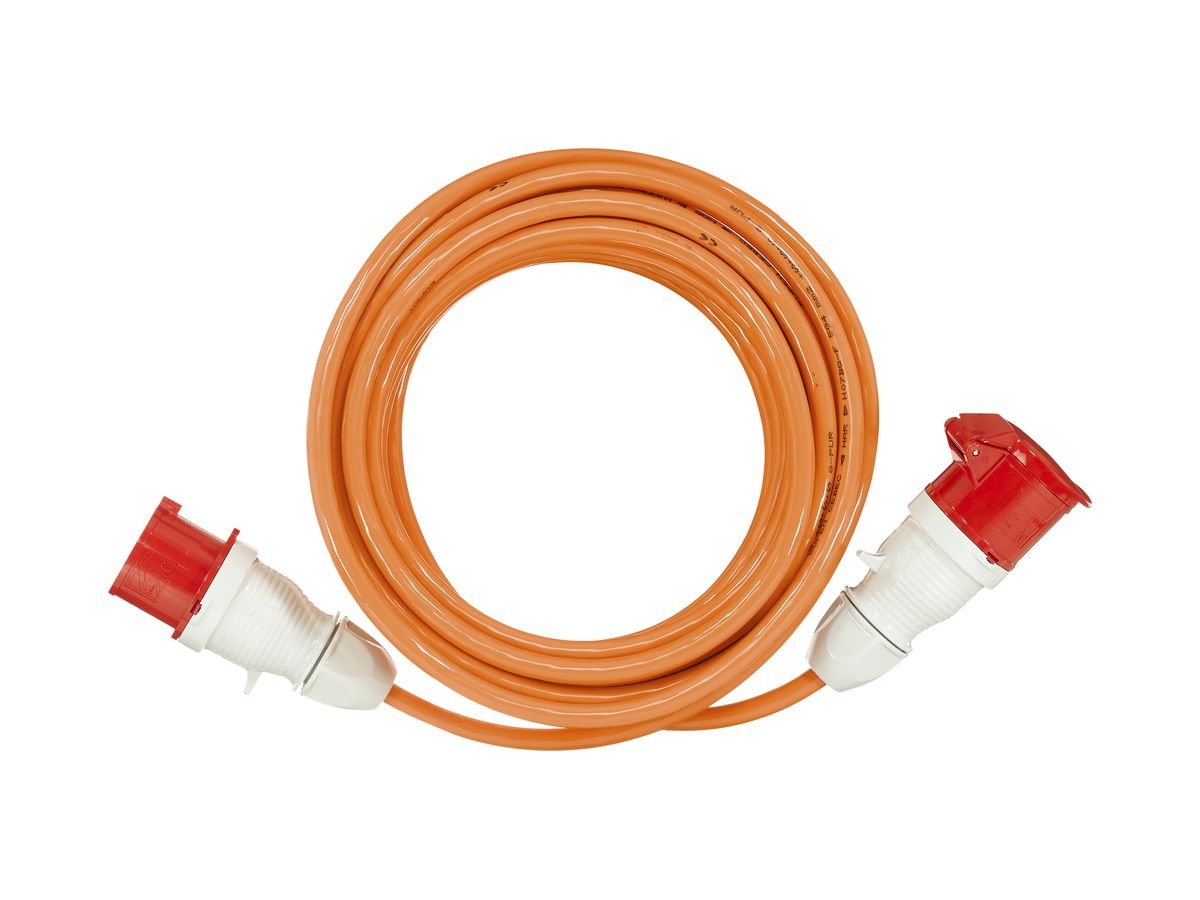 CEE-Verlängerungskabel Demelectric G-PUR 5×6mm² CEE/CEE 32A IP44 orange 30m