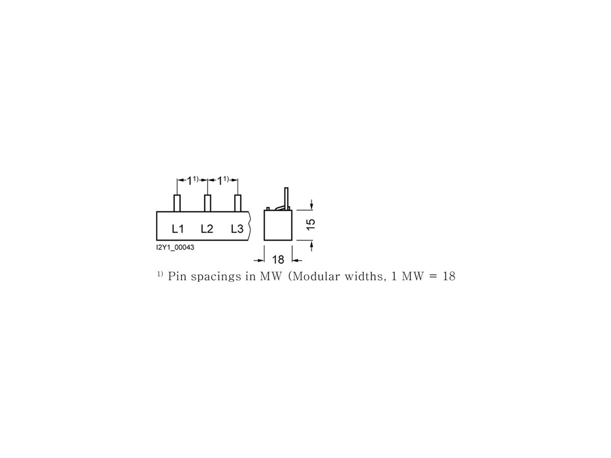 Kammschiene Siemens SENTRON 5ST3710 für 5ST, 3L 16mm² 1016mm