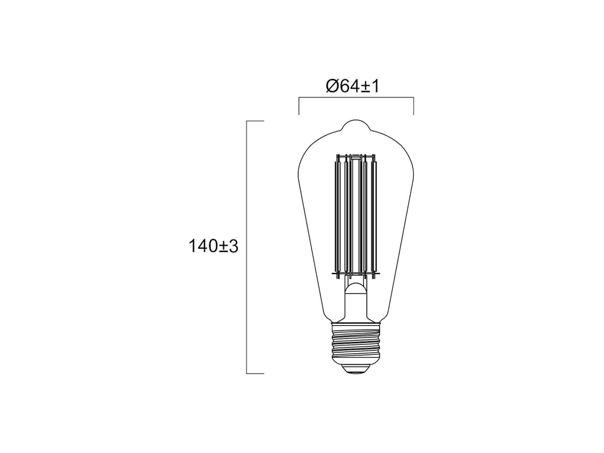 LED-Lampe Sylvania ToLEDo Vintage E27 7W 640lm 2000K DIM Ø64×140mm ST64 klar