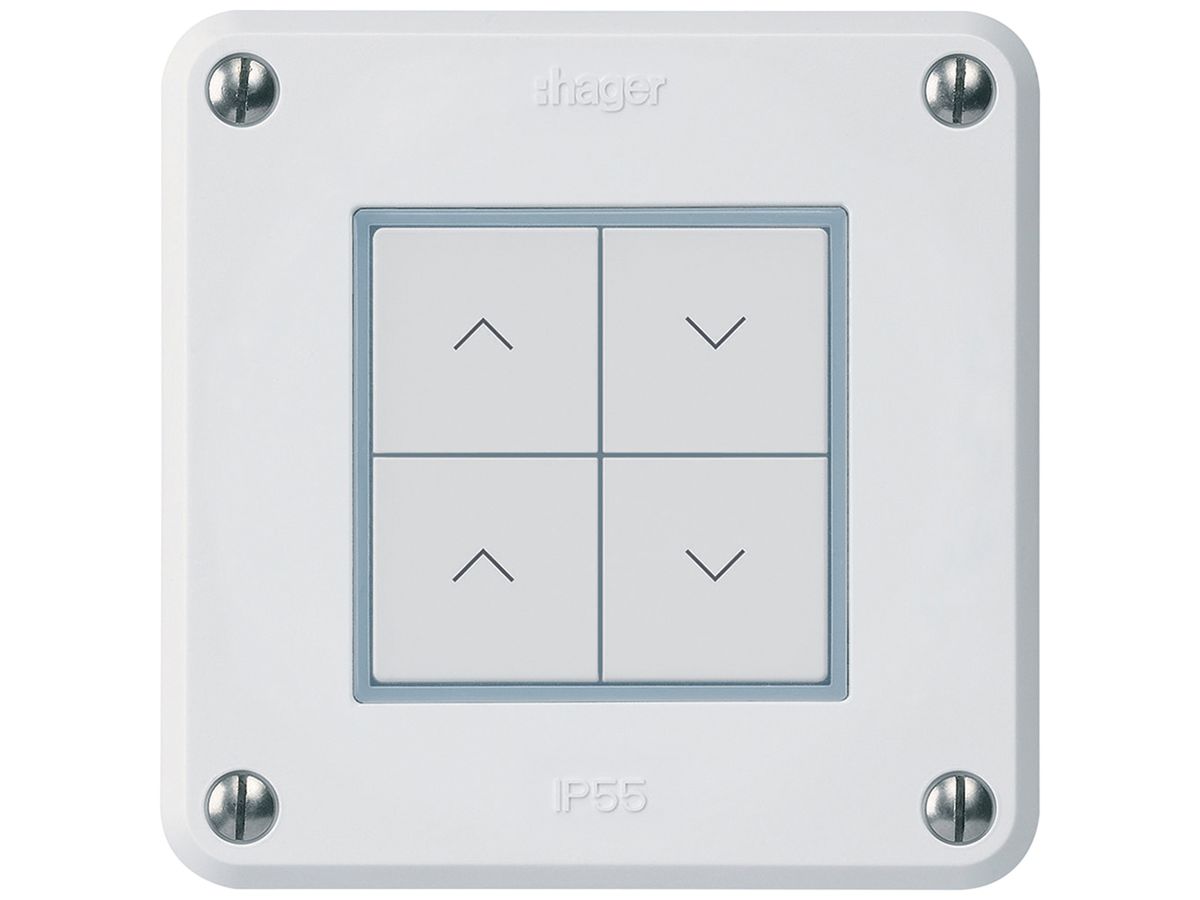 UP-KNX-Storentaster Hager BA robusto C 4-fach 86×86mm weiss