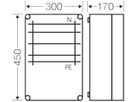 Gehäuse Hensel Mi, 300×450mm, Sammelschiene 400A, 5-polig