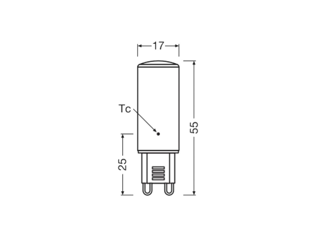 LED-Lampe LEDVANCE PIN G9 4.5W 600lm 2700K Ø17×55mm klar