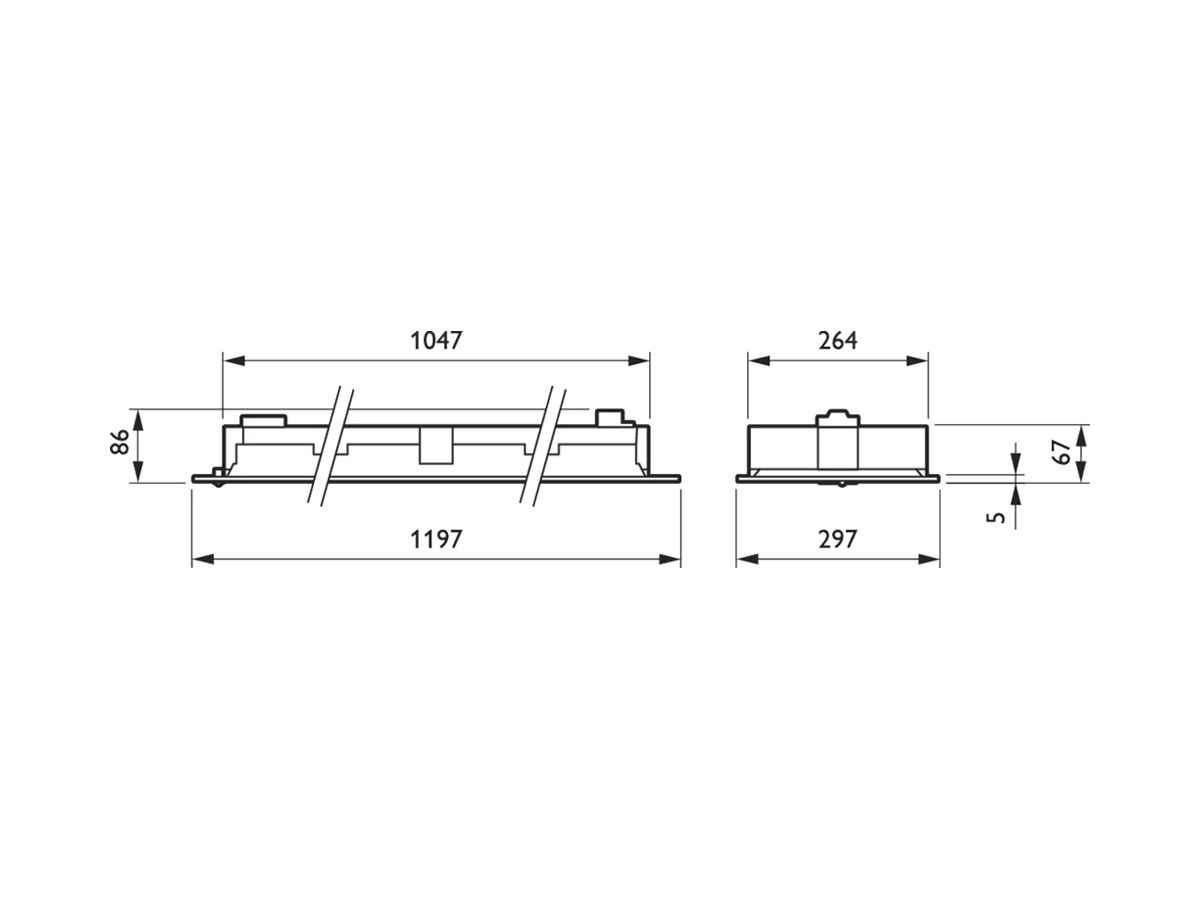 EB-LED-Deckenleuchte Philips PowerBalance 25W 4000lm 840 DALI 1197×297 ws