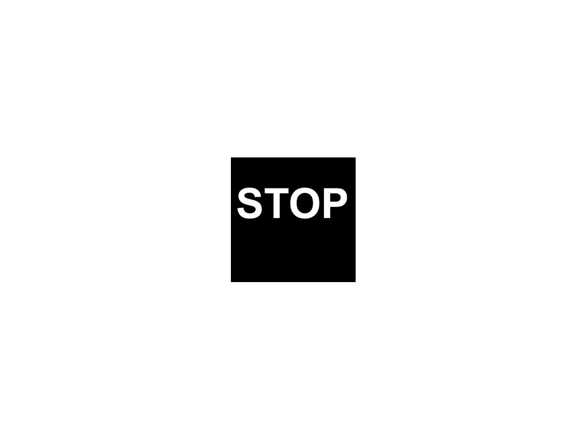 Folie neg.Symbol 'STOP' EDIZIOdue schwarz 42×42 für Lampe LED