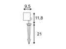 LED-Spiessleuchte SLV NAUTILUS 10 SQUARE, 9W, 3000K, 520lm, IP65, 45° anthrazit