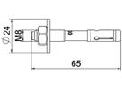 Bolzenanker BET BZ3 M8×65mm (0…10mm) Stahl