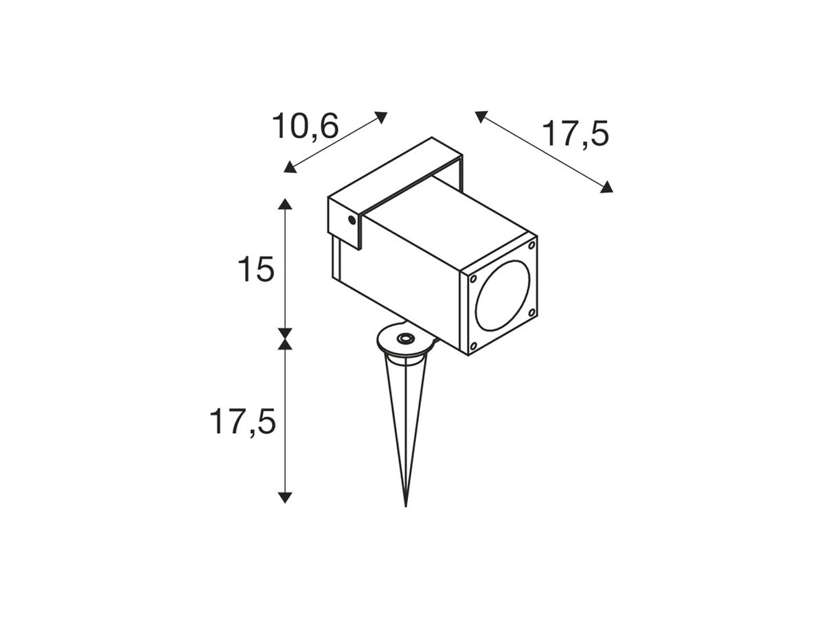 Spiessleuchte SLV THEO BRACKET GU10 7W IP65 175×106×150mm anthrazit