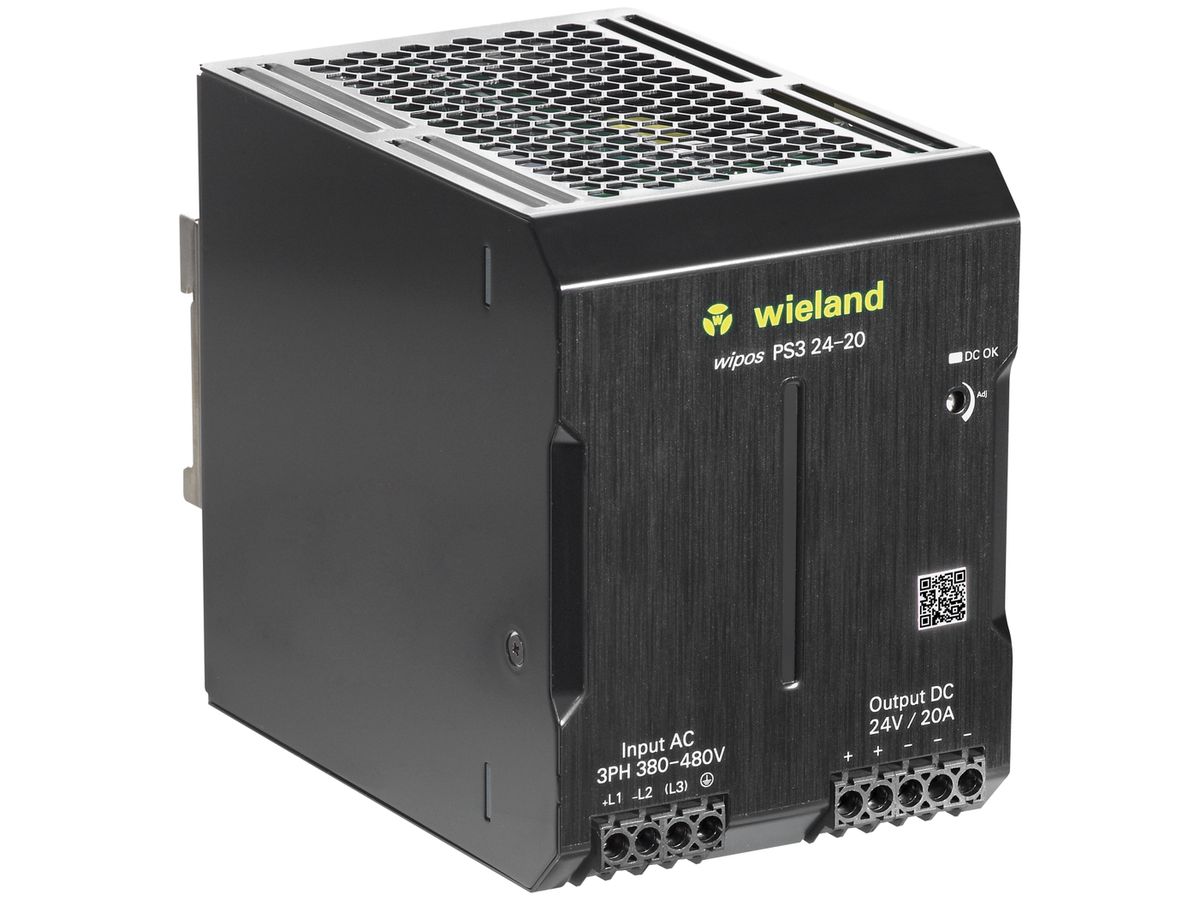 Schaltnetzteil WIPOS PS3 20A/24V 320…576VAC/450….810VDC, dreiphasig