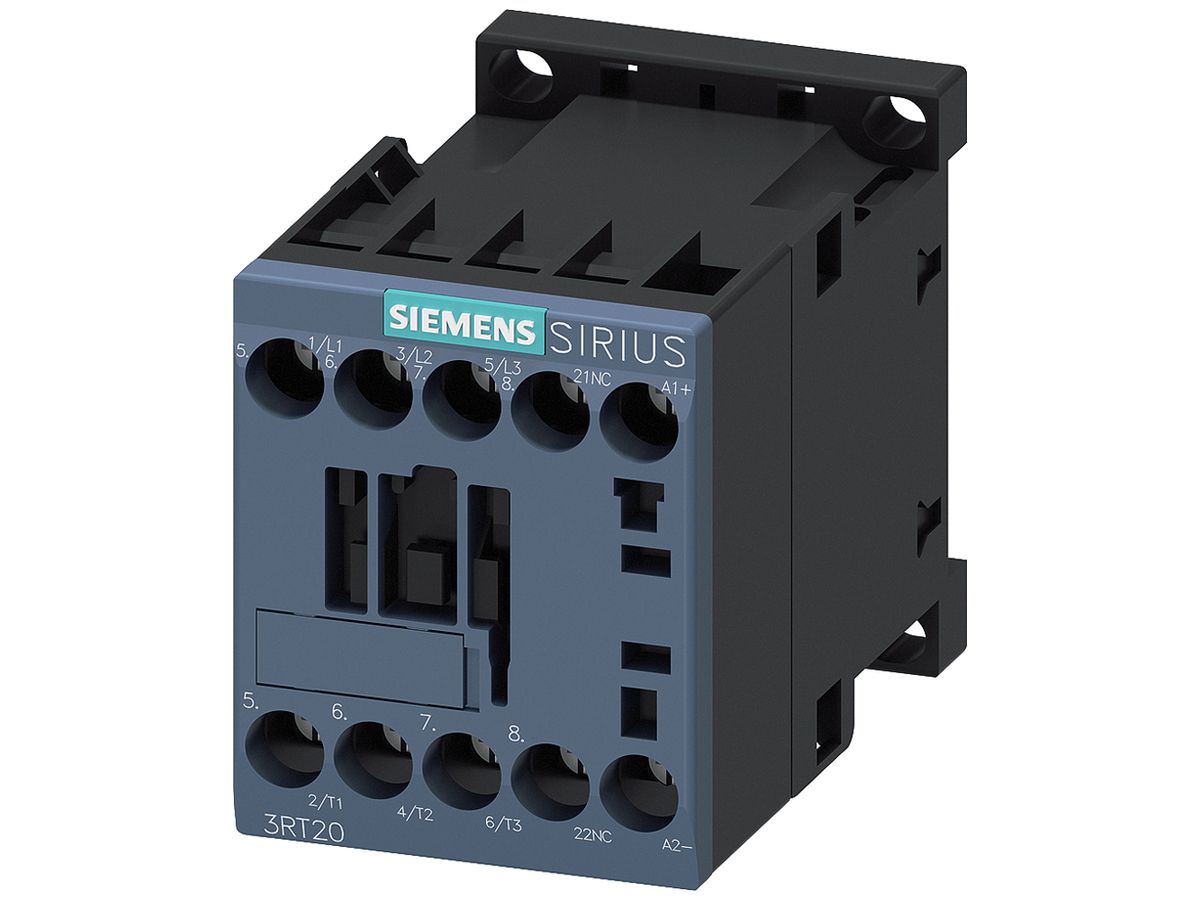 Leistungsschütz Siemens SIRIUS 3RT2 24VDC 3P 12A +1Ö+Diode Schraubklemmen