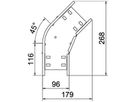 Bogen BET RB 45° 85×100mm Stahl bandverzinkt