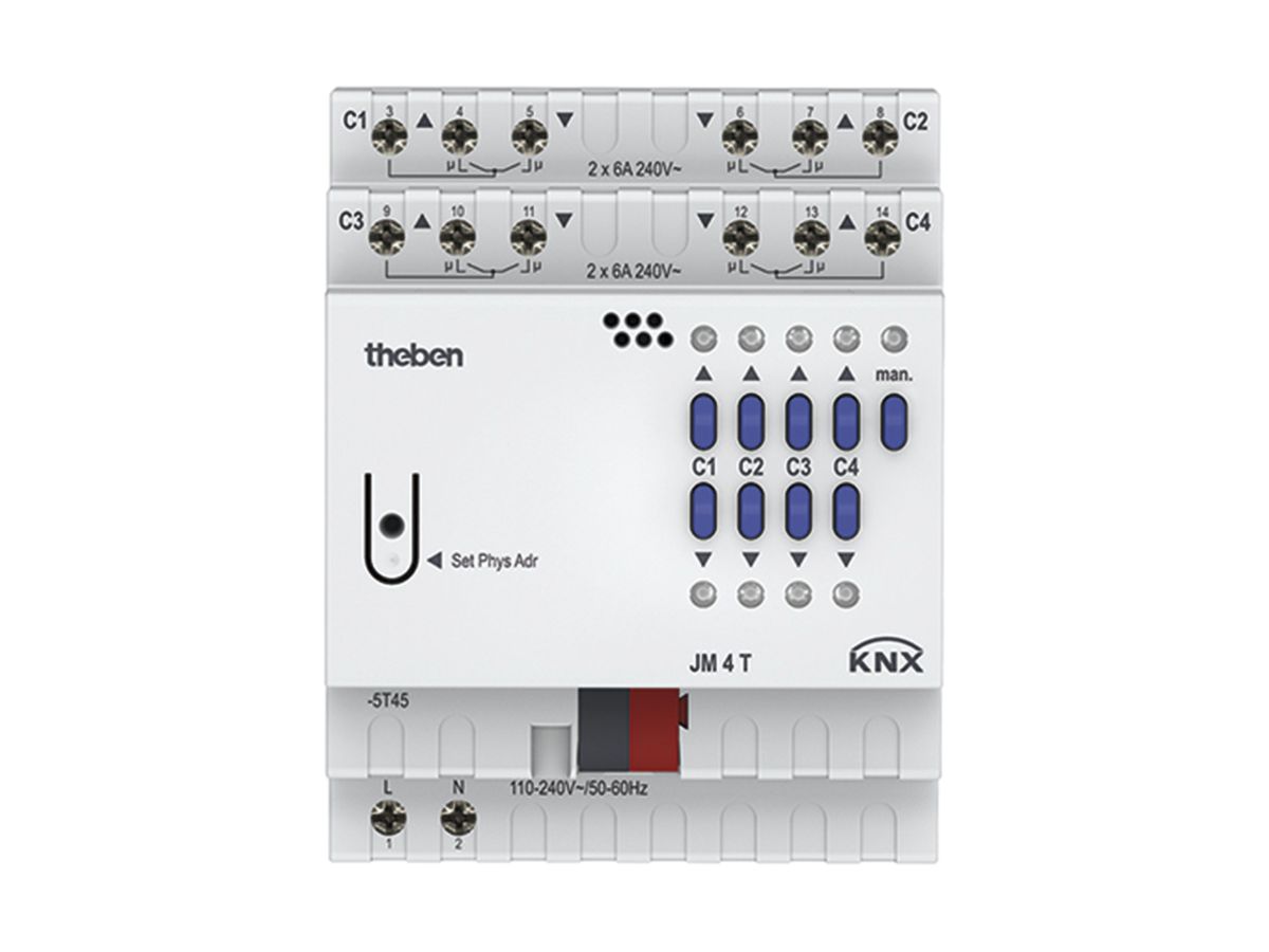 REG-Jalousieaktor Theben JM 4 T KNX, 4-fach 6A, 4TE