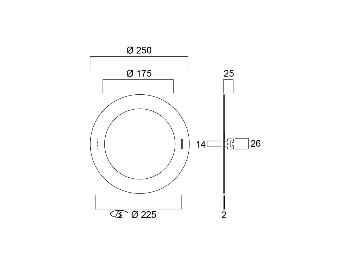 Adapterring Feilo Sylvania Ausschnitt Ø175…225mm RAL 9003