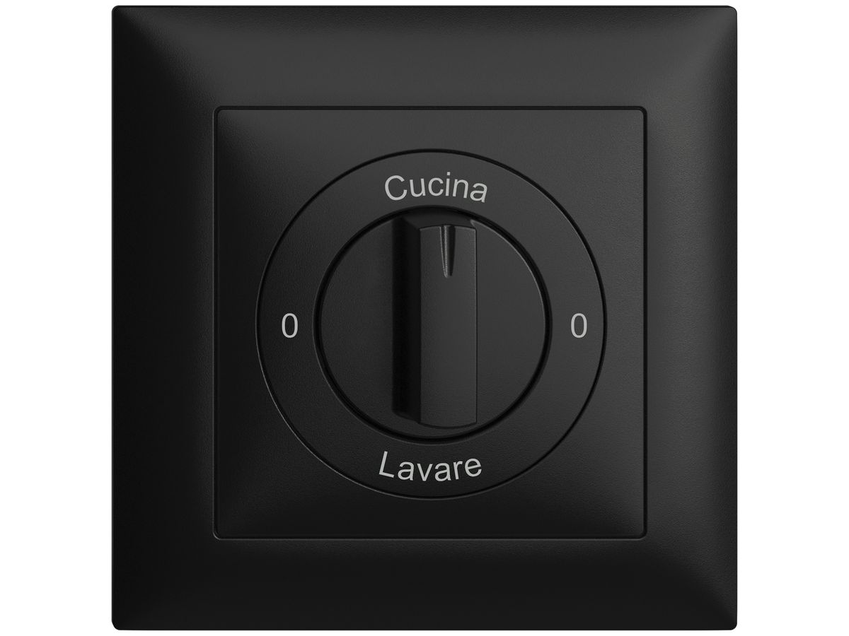 Frontset 0-Cucina-0-Lavare EDIZIOdue 88×88mm schwarz