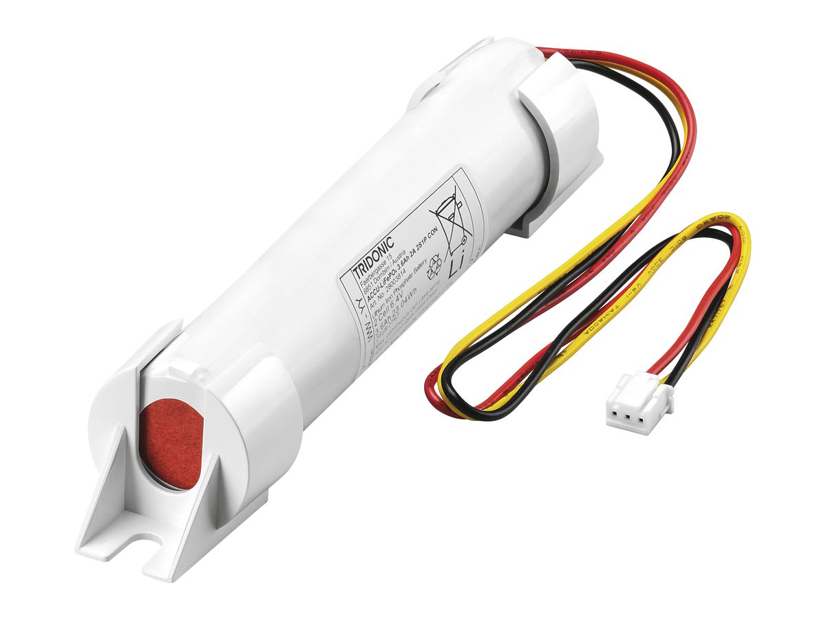 Hochtemperatur-Akku Tridonic LiFePO4 2A, 3.6Ah, mit Flachstecker