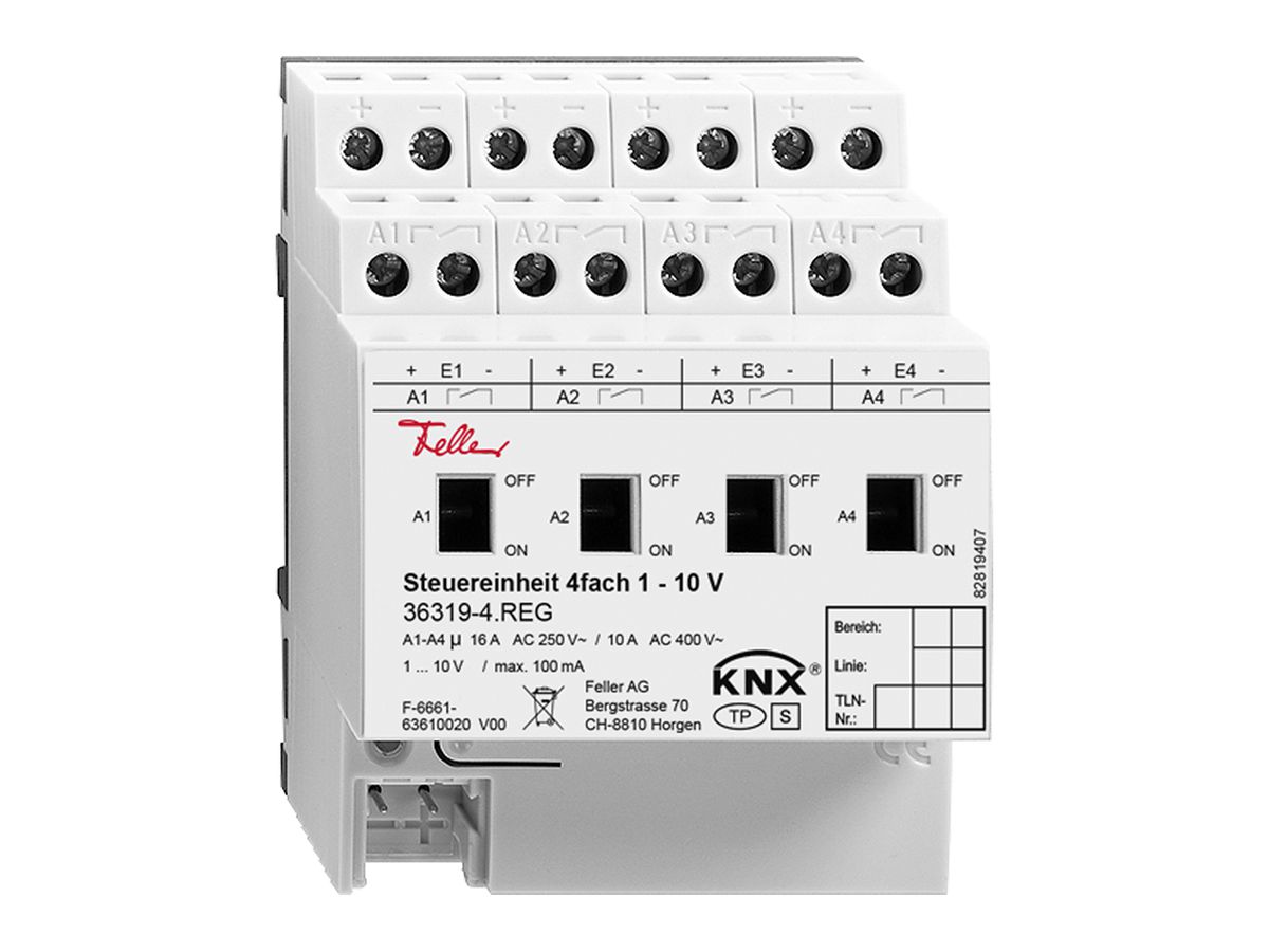 REG-Steuereinheit Feller KNX 1…10V 4-fach