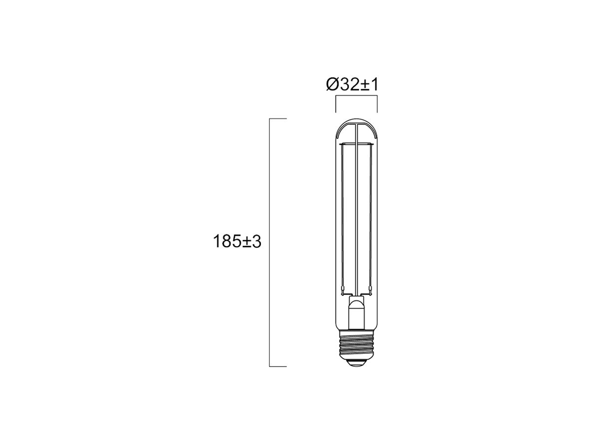 LED-Lampe Sylvania ToLEDo Vintage E27 7W 550lm 2000K DIM Ø32×185mm T32 klar