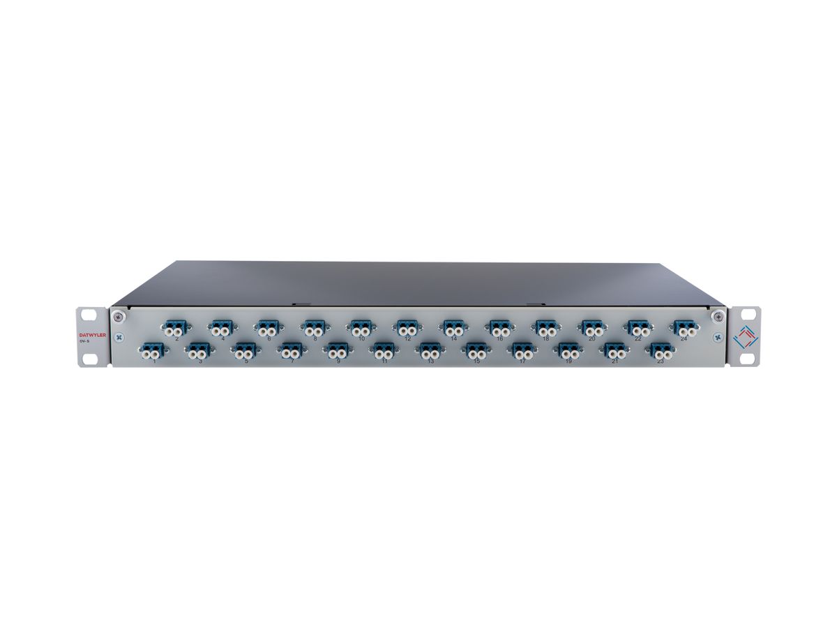 Patchpanel LWL 19" Breakoutbox 1HE 24×LCD/PC blau, SM OS2