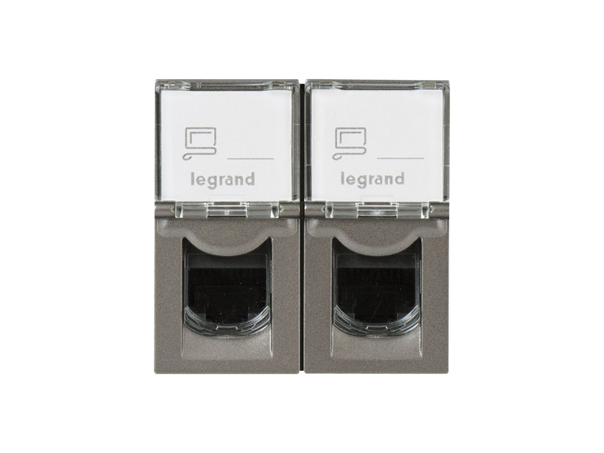 EB-Dose MOS STP 2×RJ45 magnesium Kat.6 2 Mod.