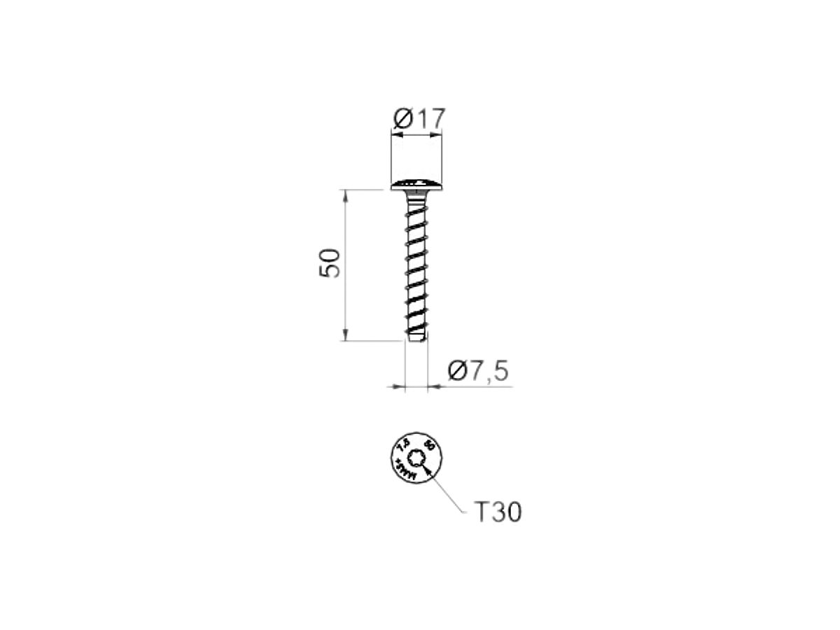 Brandschutzschraubanker Bettermann T30 7.5×50mm Stahl galvanisch verzinkt