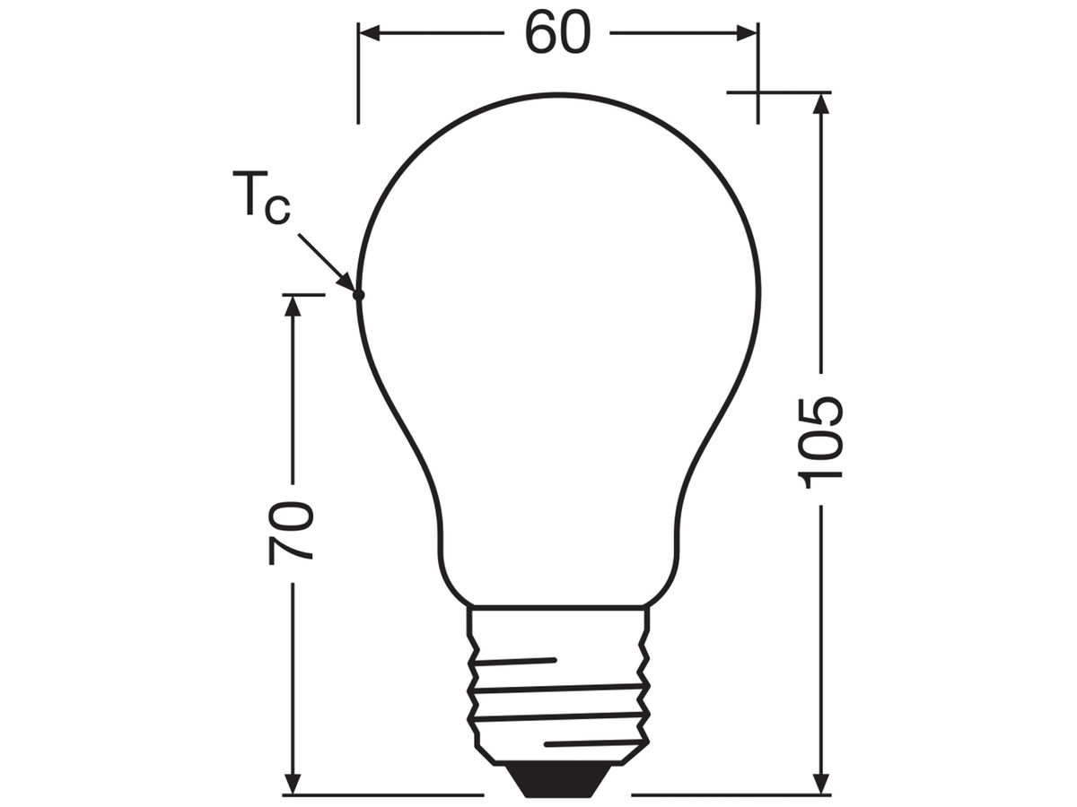 LED-Lampe LEDVANCE CLASSIC A E27 2.2W 470lm 2700K DIM Ø60×105mm Typ A mattiert