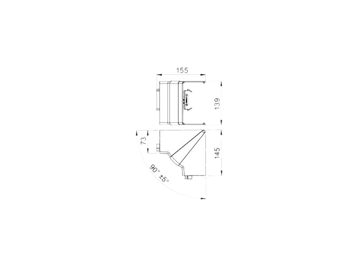 Inneneck Bettermann GKH variabel 70×130mm halogenfrei reinweiss