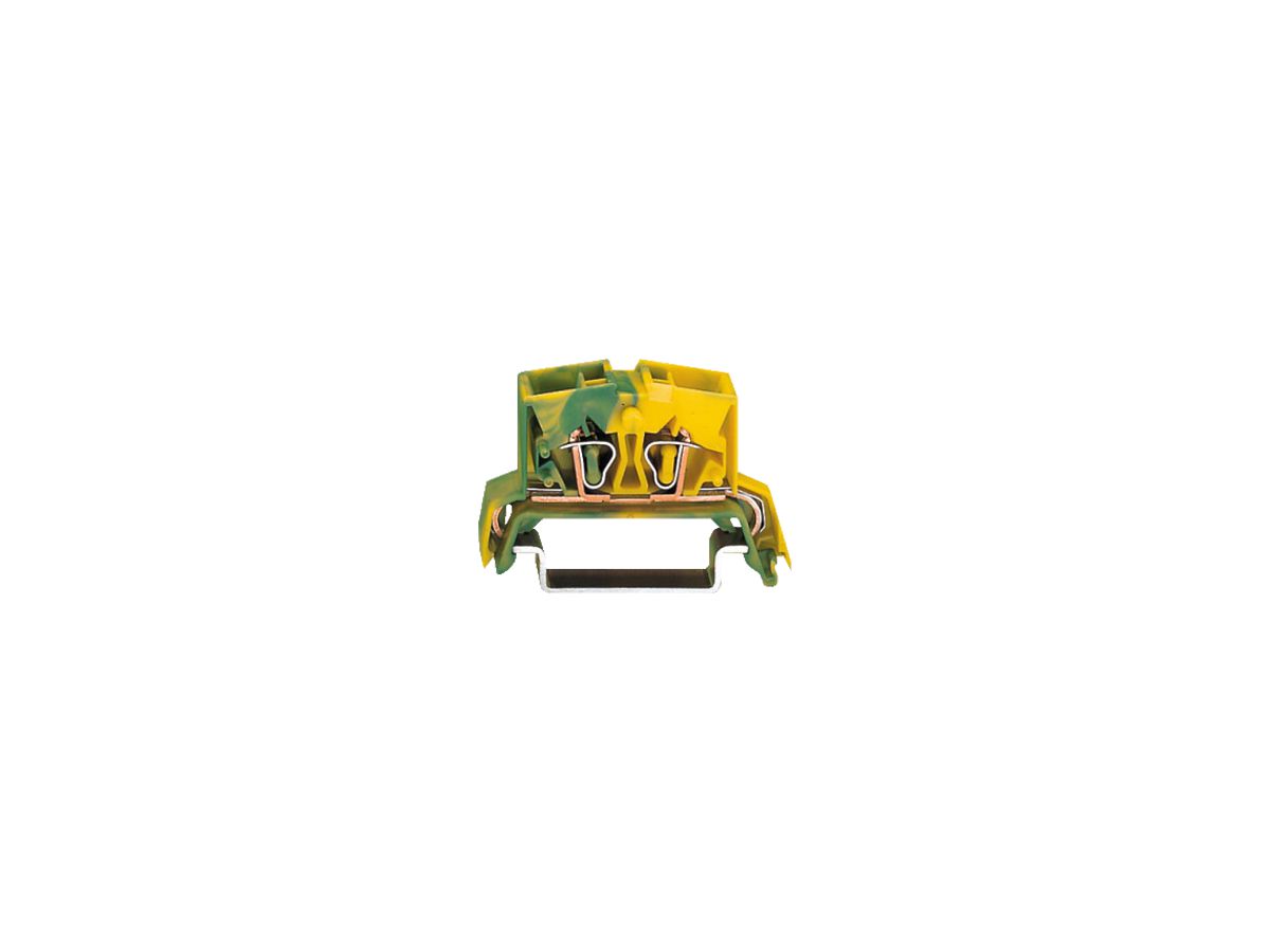 Klemme WAGO 4L mini 2.5mm² grün-gelb für DIN-35