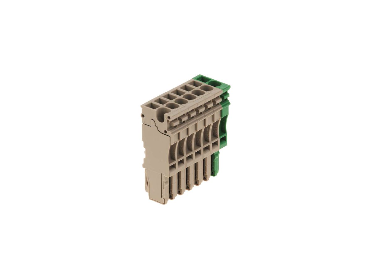 Stecker Weidmüller ZP 2.5/1AN/7 Zugfeder 2.5mm² 7L grün, beige