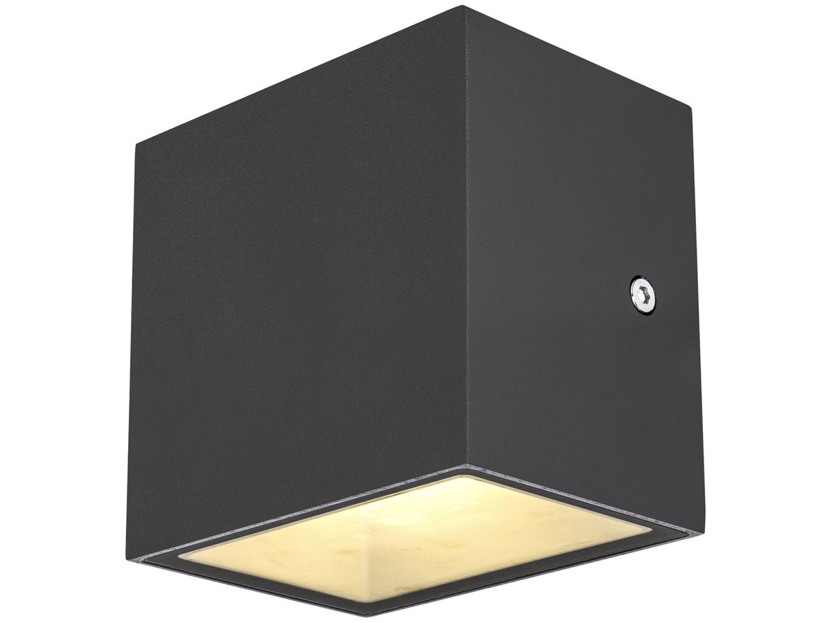 LED-Wandleuchte SLV SITRA CUBE WL 10W 1120lm 3000K IP44 90°/90° anthrazit