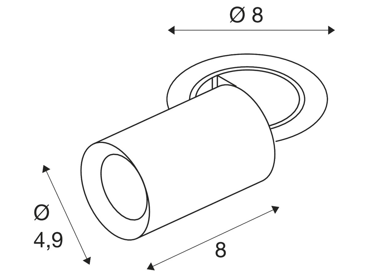 EB-LED-Spot SLV NUMINOS PROJECTOR XS 7W 690lm 930 55° Ø49×80mm sz/sz