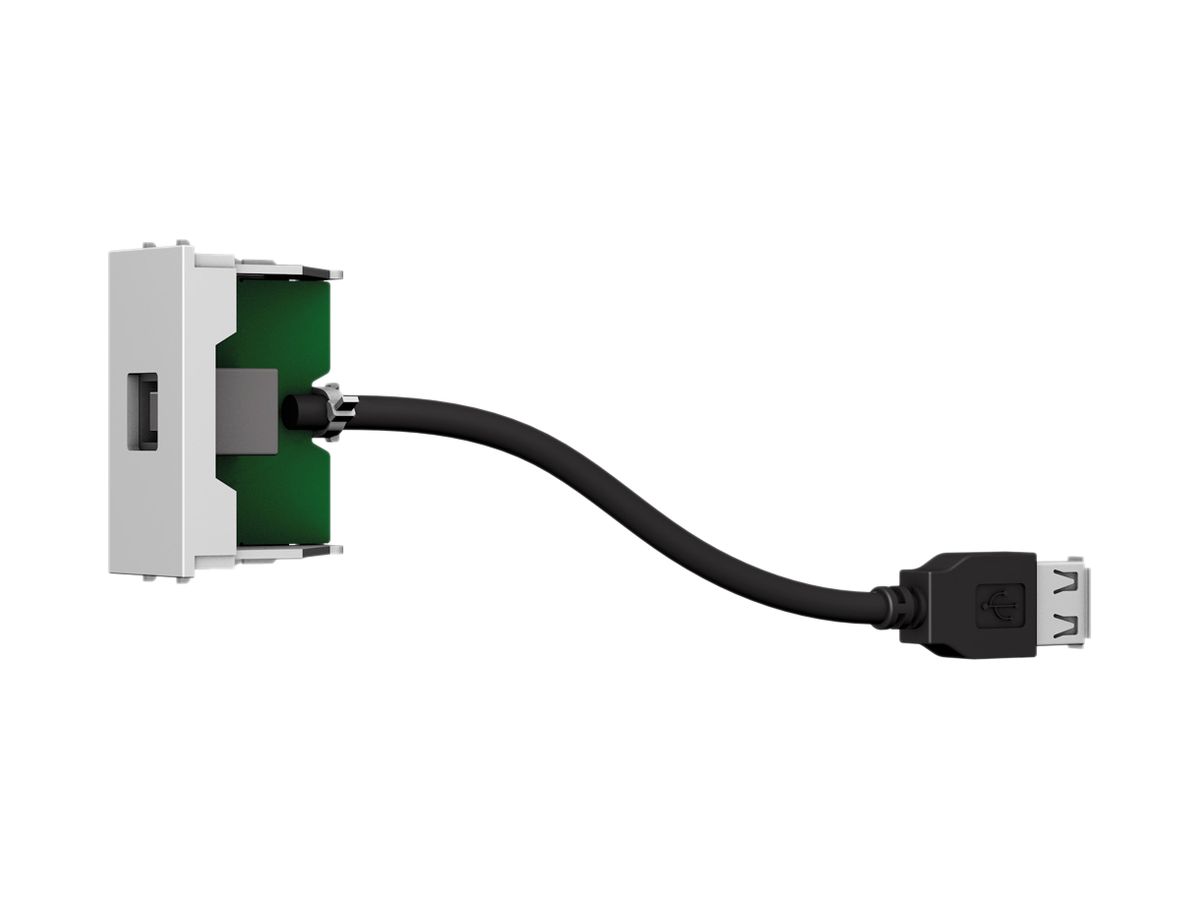 USB-Modul Cecoflex für AV-Montagesystem, USB-B/USB-A 2.0, Kabel, weiss